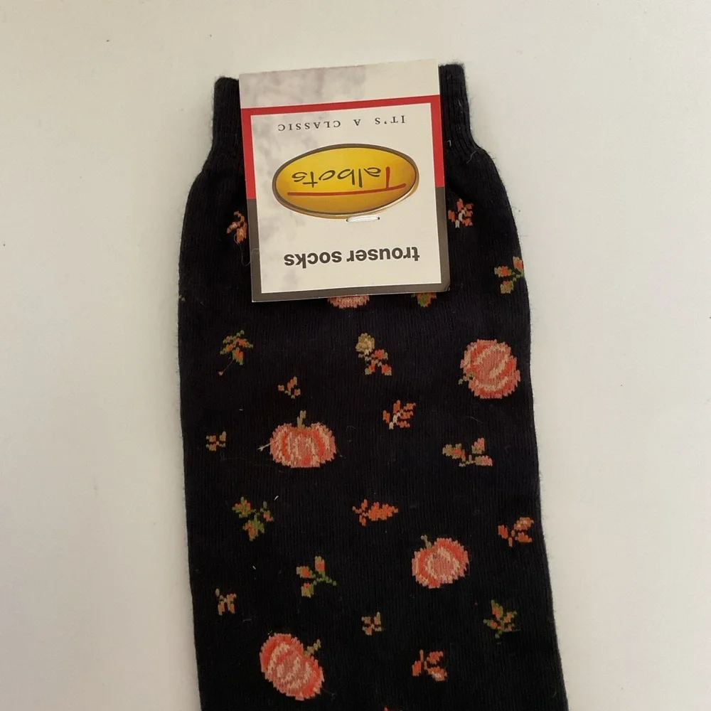 Talbots Pumpkin Fall Trouser Socks NWT